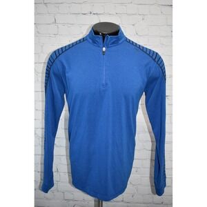 tasc Performance Quarter Zip Mens Large Blue Bamboo Organic Cotton Pullover